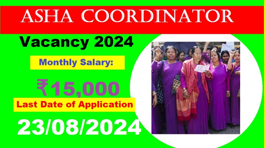 ASHA Coordinator Vacancy 2024