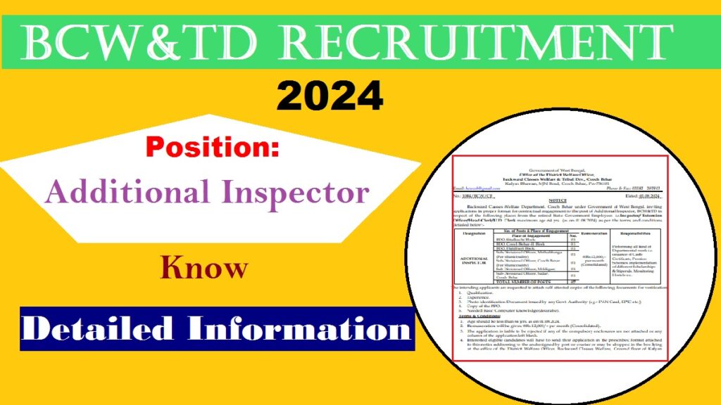 BCW&TD Recruitment 2024