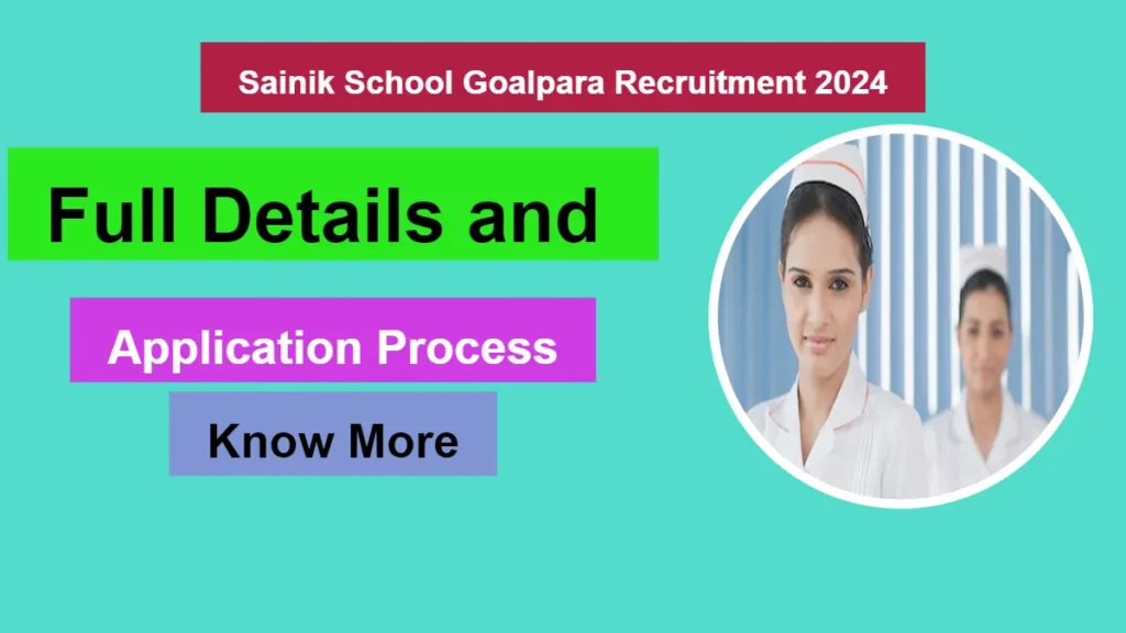 Sainik School Goalpara Recruitment 2024